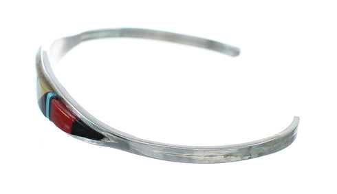 Zuni Multicolor Inlay Sterling Silver Cuff Bracelet NN20134